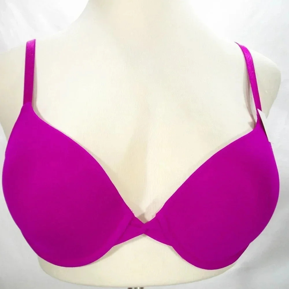 34D On Gossamer Mesh Bump It Up Push Up UW Bra‎ Berry NWT